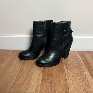 Frye Patty Gore Black Leather Ankle Boots Shoes Women Size 6 Fall Winter Work